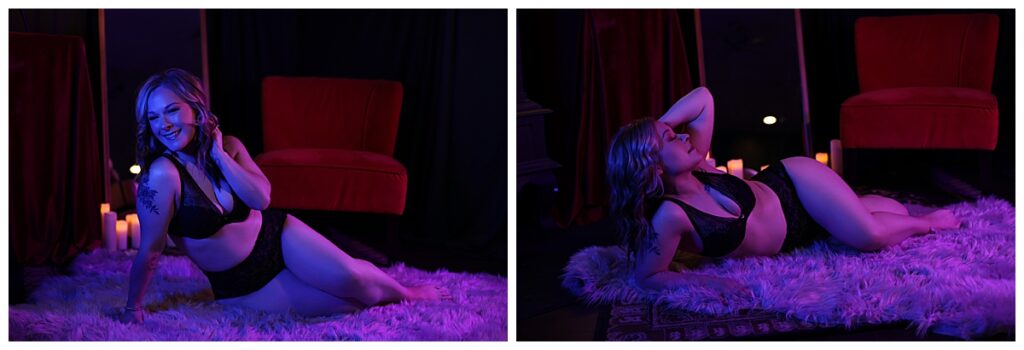 neon colored lighting boudoir set